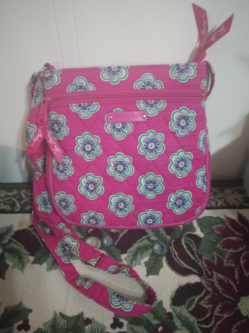 Vera Bradley Pink Quilted Floral Crossbody